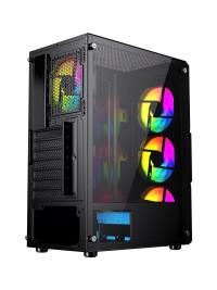 GAMEBOOSTER GB-PW908B 650W USB 3.0, ATX Mesh, Fixed 4xRGB Fan, Siyah Kasa  - 4